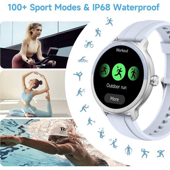 ⚡Frost Blue Smart Watch for Men Women Bluetooth Calling Compatible with Android - Picture 4 of 9